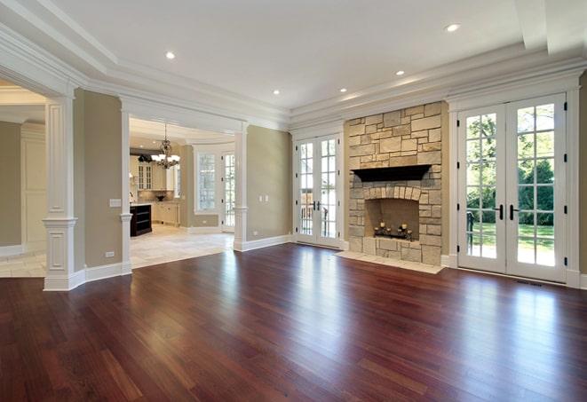 aged, distressed wood flooring in a vintage-inspired living space